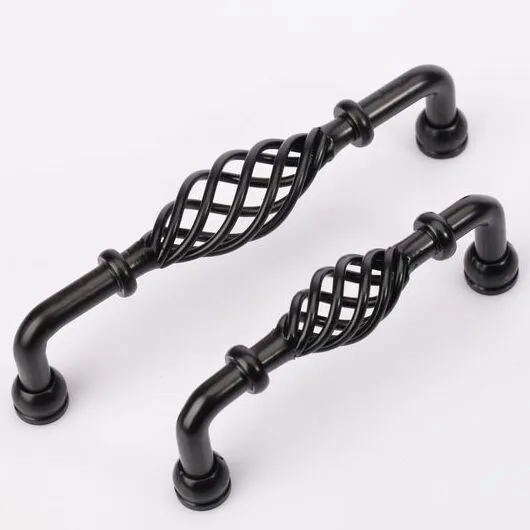 96mm kitchen cabinet cupboard handle pull black dresser drawer pulls knob Europe America style birdcage furniture handle pull