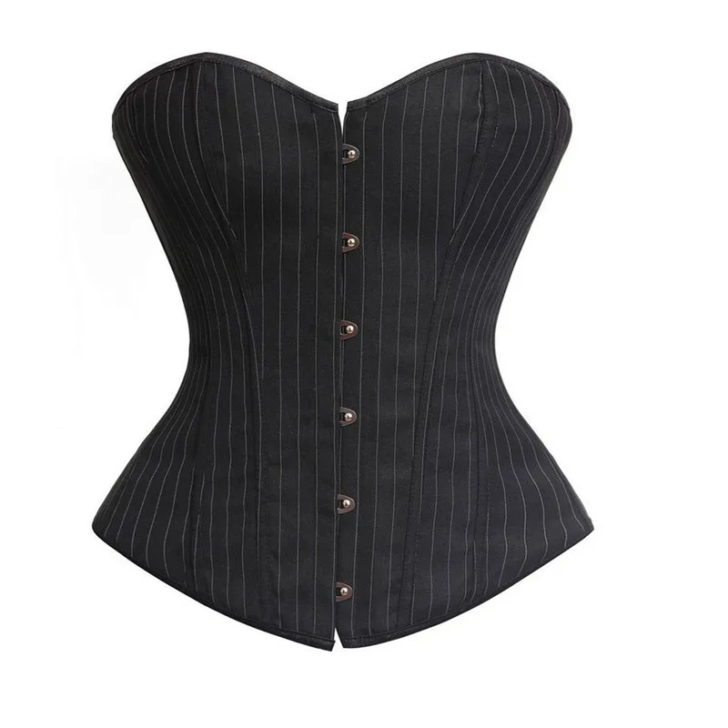 Sapubonva Woemn Sexy Overbust Corset Bustier Costume Top Striped Victorian Shaper Burlesque Corsetlet Lingerie Exotic Korsett