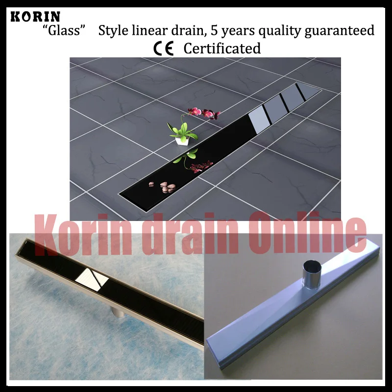 

1000mm "BLACK GLASS" Stainless Steel 304 Linear Shower Drain, down side Drain, Floor Waste, Long floor drain, Shower channel