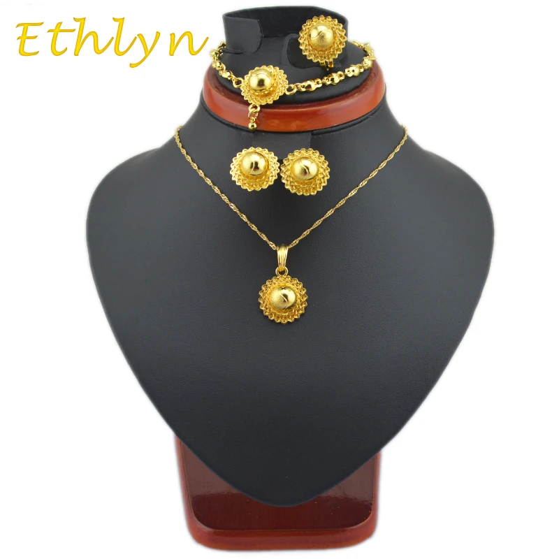 Ethlyn cute BABY girls  Ethiopian jewelry  sets Gold Color sets  for African /Ethiopian /Eritrean /Habesha Jewelry sets S32