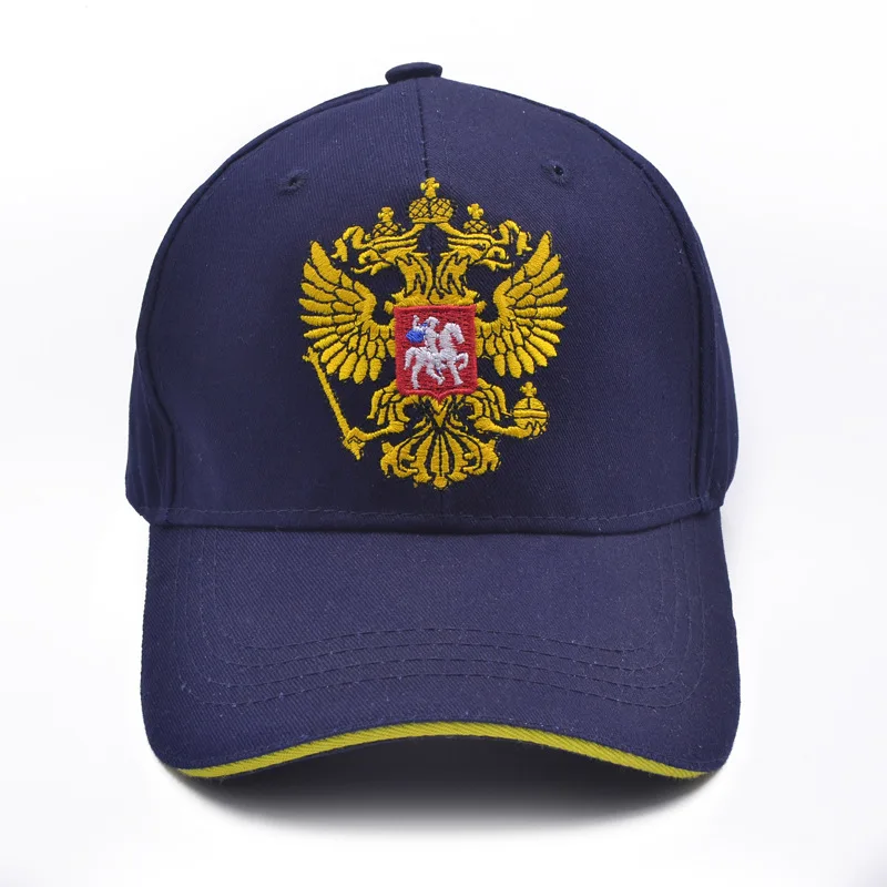 New Women Gold Color Double-headed Eagle Pattern Baseball Hat Russian emblem Hot Men Best Outdoor Sports Baseball Cap CP1040