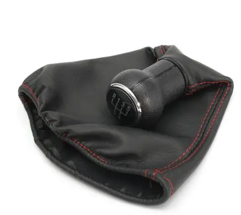 Perilla de palanca de cambios Manual de cuero de 5 velocidades compatible con Volkwagen Golf 3 MK3 Vento 1992-1998