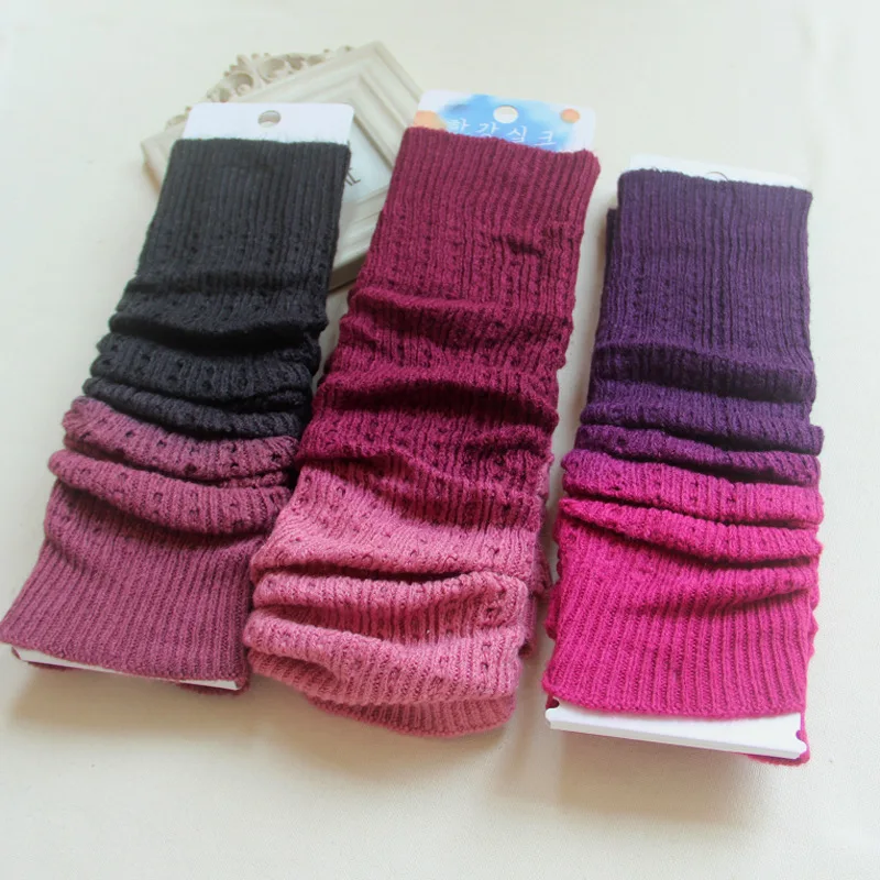 Soft Cashmere Gradual Colors Heap Foot Sleeves Autumn And Winter Warm Knitted Leg Warmers Fashion Personality Boot Troopers