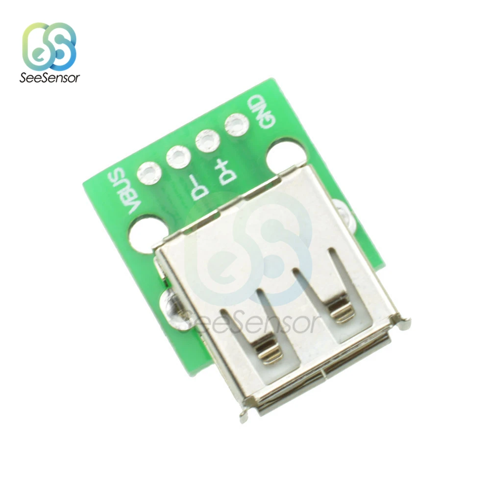 Mini adaptador Micro USB A DIP, convertidor tipo A, hembra, macho, 2,54mm, Conector de placa PCB, DIY, electrónico, 5 uds.