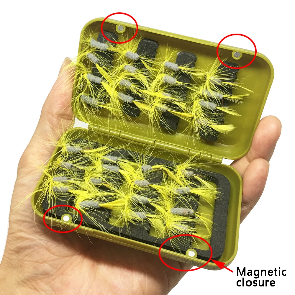 32pcs/lot fly fishing lure set Artificial Mimic Insect bait trout fly fishing hooks tackle with Portable case box flying baits