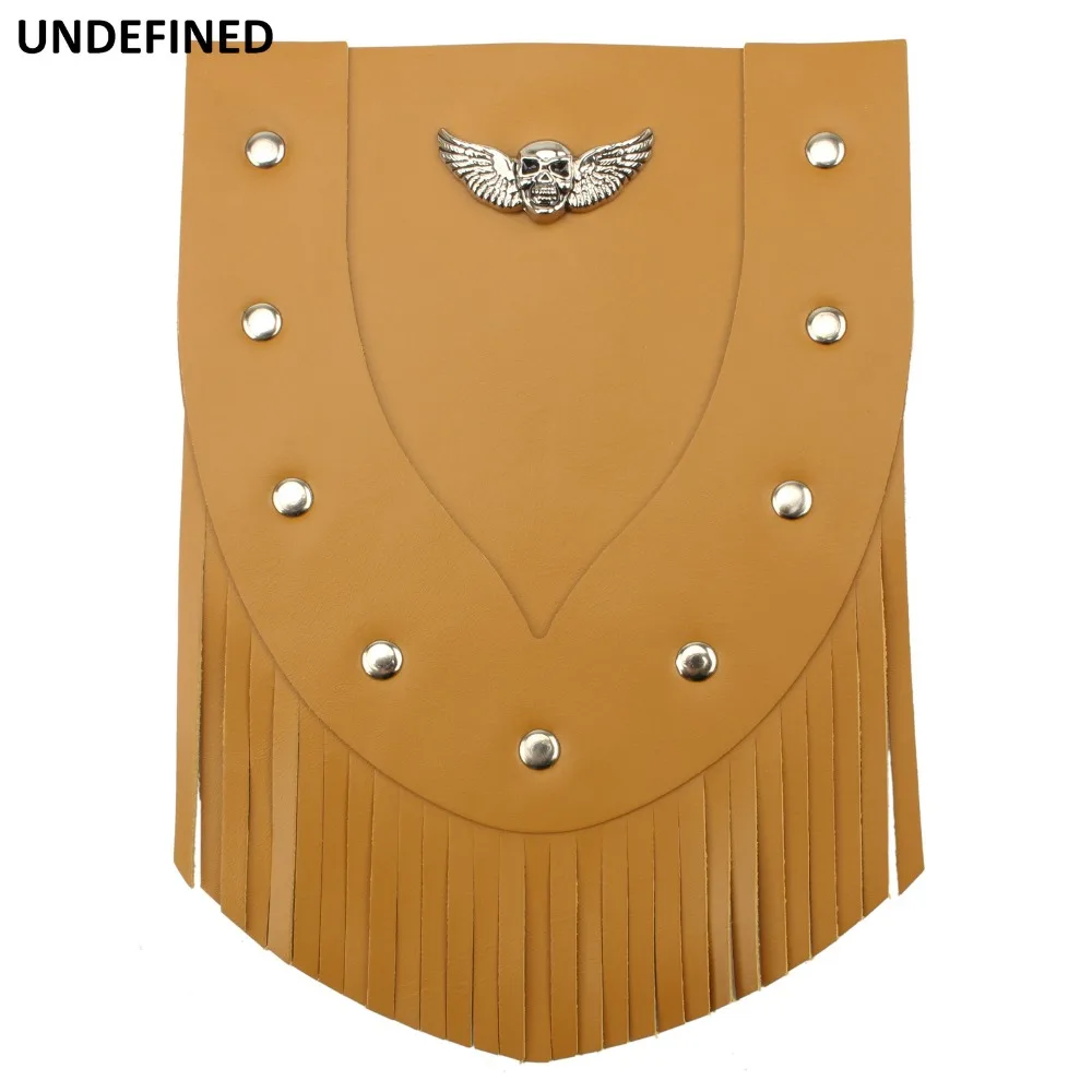 Skull Eagle Motorcycle Fender Mud Guard Flap PU Leather Front Mudguard Cover For Harley Indian Vintage Dyna Softail Cafe Racer