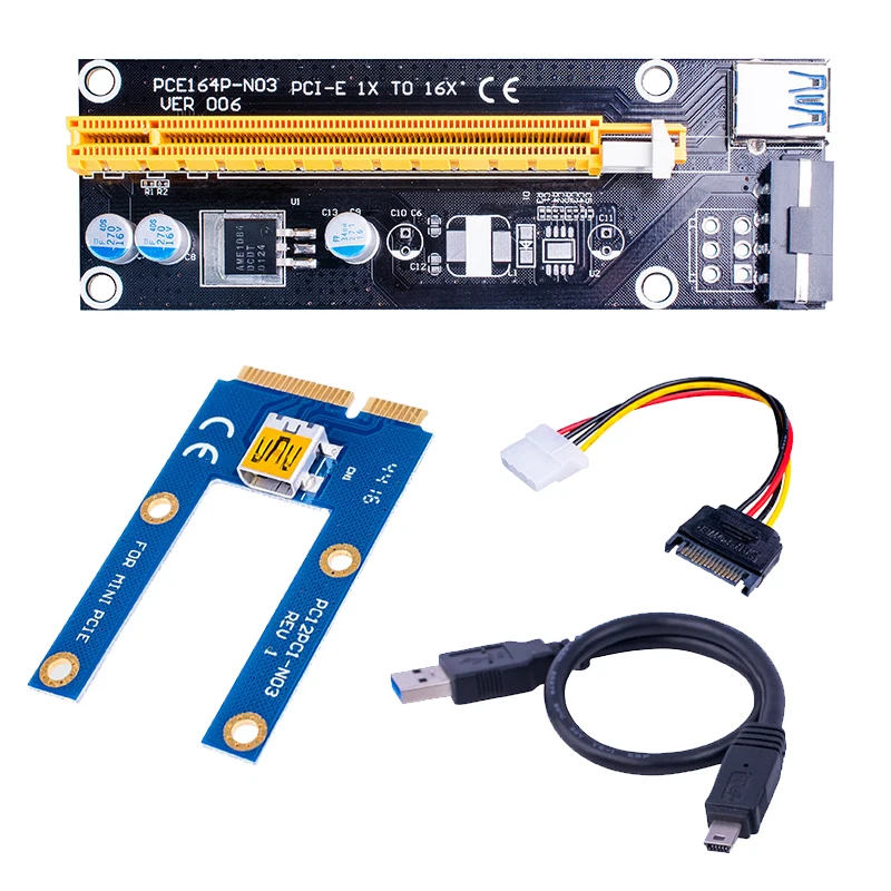 Mini PCIe 1x to PCI Express x16 Riser Card for Laptop External Graphics Card GDC Miner mini PCIe to PCI-e Slot for BTC Mining image 2