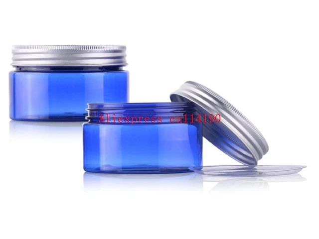 Botellas de plástico vacías para mascarilla, frascos para cosméticos, envases para crema para el cuidado de la piel, lata de 100ml, color azul redondo, 100g, novedad