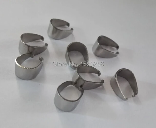 

Large 9*11mm Lot of 500pcs Stainless Steel Pendant hook Pinch Clip Clasp Bail Connector finding Fit 4-6mm chain