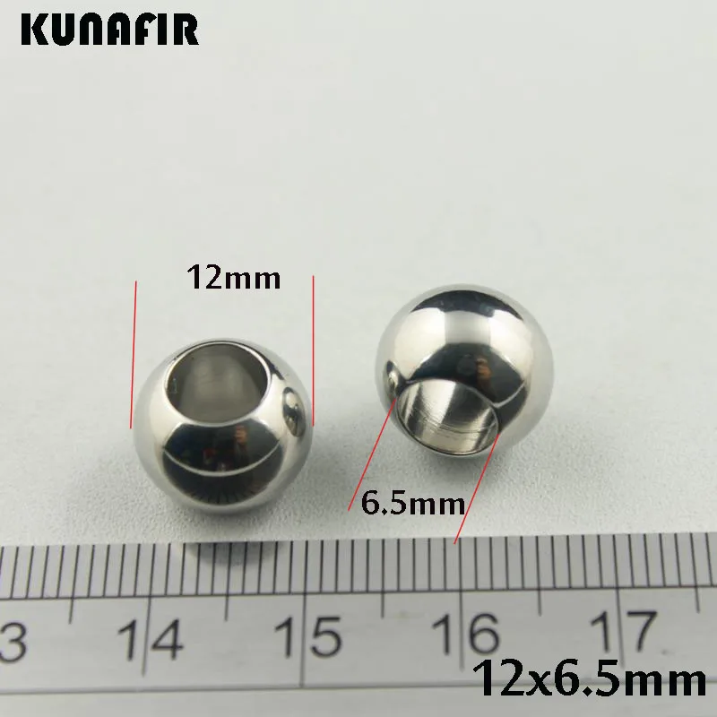 12mm smooth beads 6.5mm hole stainless steel ball jewelry DIY parts accessories ZSP031