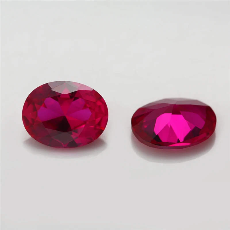 Size 3x5mm~13x18mm Oval Cut 8# 3# 5# Red Rubys Synthetic Corundum Gems Stone For jewelry