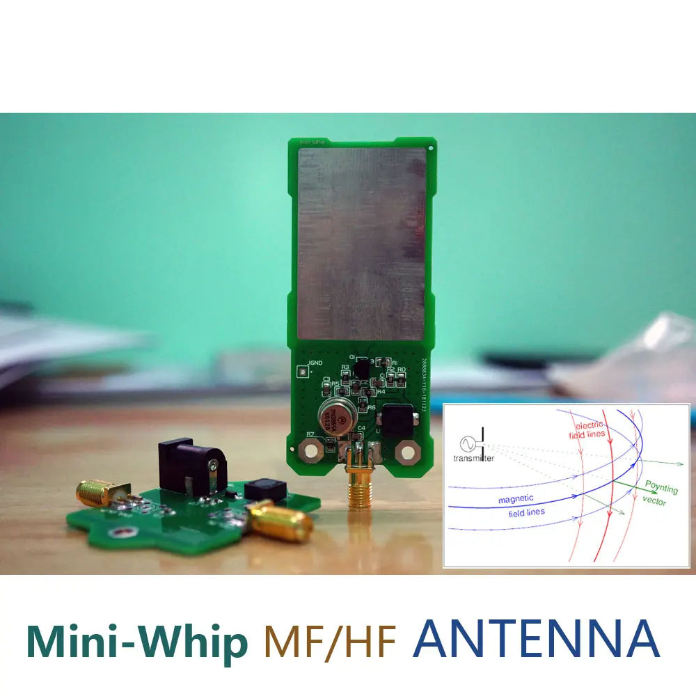 Mini-Whip MF/HF/VHF SDR Antenna MiniWhip Shortwave Active Antenna for Ore Radio, Tube (Transistor) Radio, RTL-SDR Receive hackrf