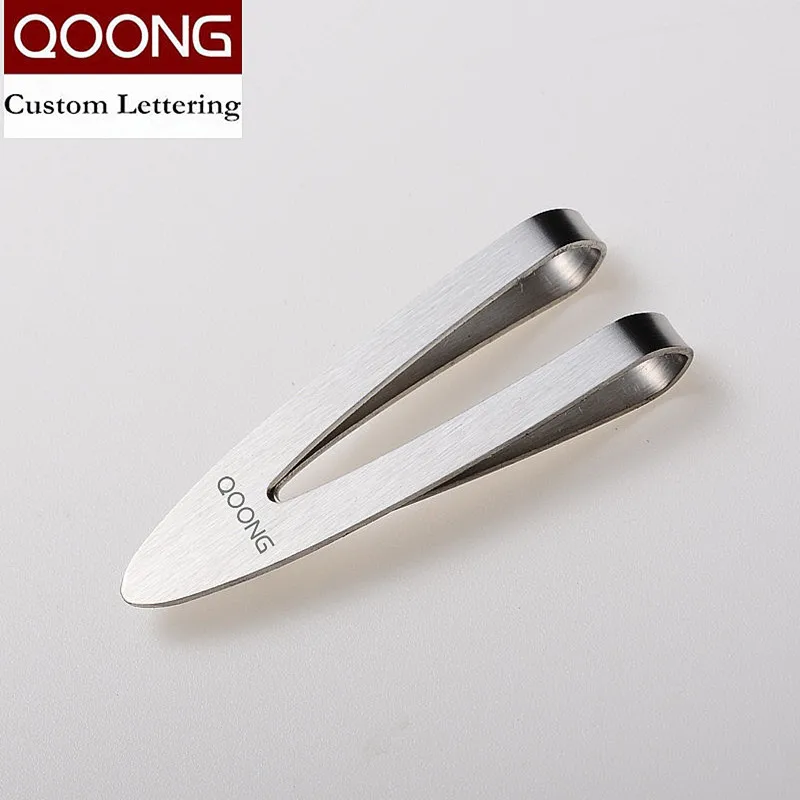 QOONG-Clips de plata de acero inoxidable para hombre, dinero para soporte de Clip de bolsillo, billetera de dinero de extremo puntiagudo, Clip para