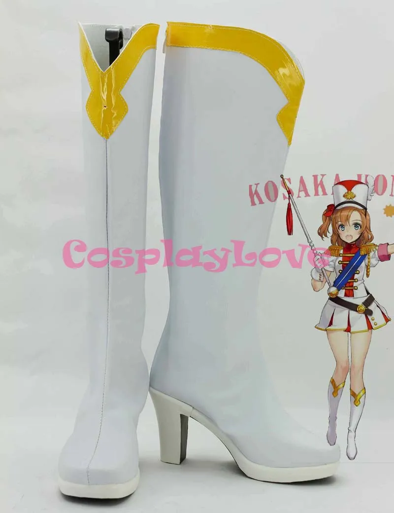 

Newest Custom Made Japanese Anime Lovelive! Symphony White Kousaka Honoka Cosplay Shoes Long Boots For Halloween Christmas