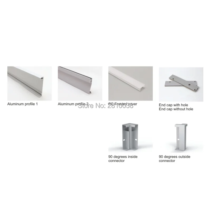 100X 1M Sets/Lot wall washer profile led channel and 16x80 flat led aluminum profile for recessed wall lamps