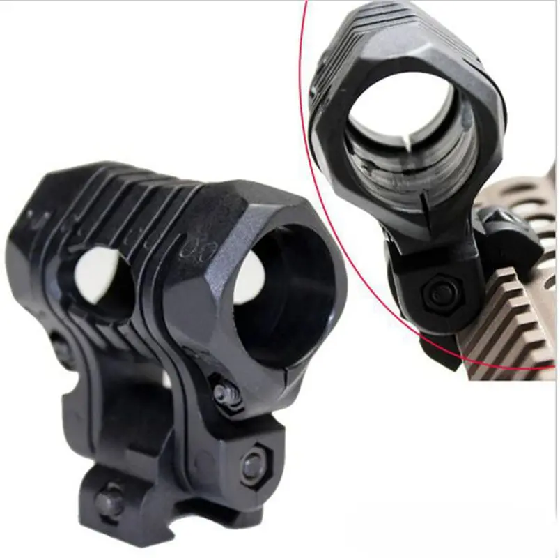 

Tactical 5 Position Adjustable 1" Flashlight Mount Fits 20mm weaver rail Support Helmet Picatinny Adapter black DE