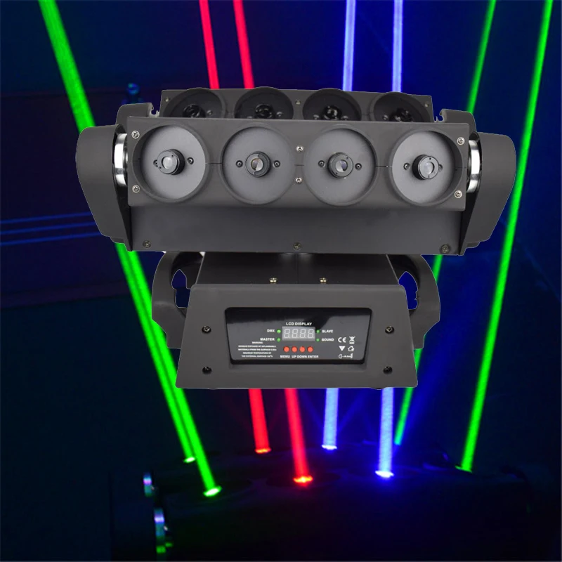 

8 eyes Spider Light RGB Laser Spider Lights Professional Moving Head Laser Beam Light DMX512 Control DJ Disco Stage Lighting