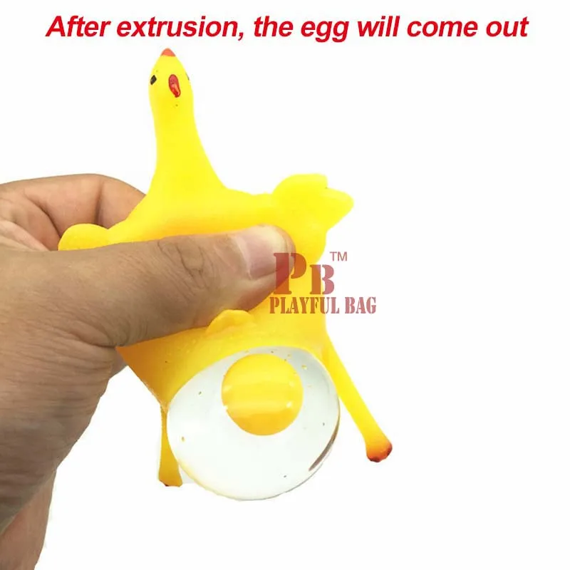 

Hot Halloween funny spoof chicken egg laying hens squeeze vent simulation creative whole trick funny adult toys