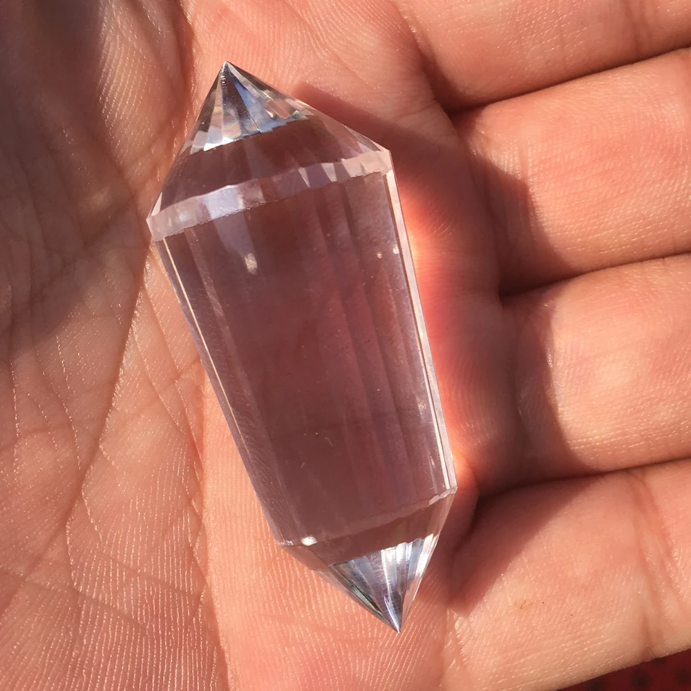 50mm Natural Clear Quartz Crystal 24 Sided Vogel Style Wand Point Energy Healing Crystal Stone Home Decoration Gift