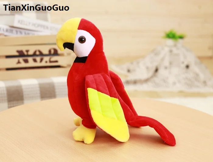 lovely coloured red parrot bird plush toy about 25cm soft doll baby toy birthday gift s0200