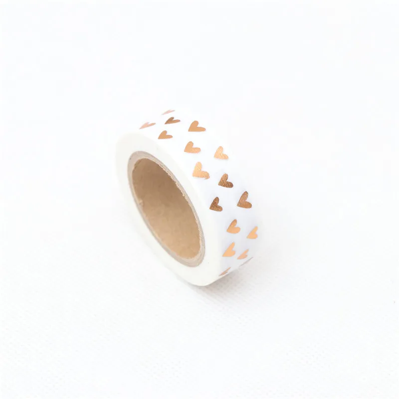 1.5cm*10m Loving gilding Washi Tape Adhesive Tape DIY Scrapbooking Sticker Label Craft Masking Tape