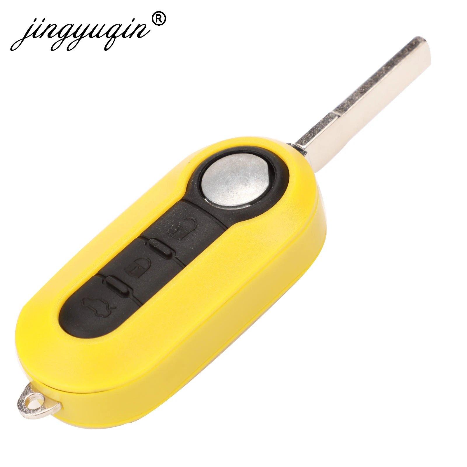 jingyuqin Colorful 3 Buttons Flip Remote Key COMBO Case Shell for FIAT 500 Panda Punto Bravo Peugeot Citroen Car Alarm Fob Cover