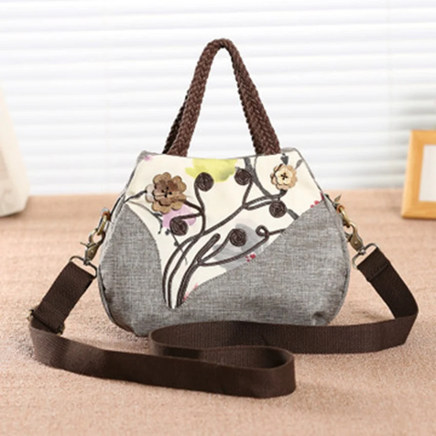 Female bag portable Messenger bag Yunnan ethnic style retro fashion cloth bag small diagonal shoulder single-use bag