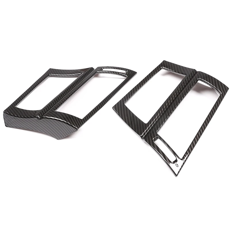 For BMW X5 X6 E70 E71 2008-2013 Car Accessories Carbon Fiber 2 Pcs ABS Car Front Side Air Conditioning Vent Frame Trim