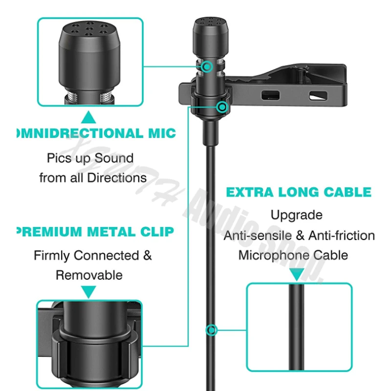 Wireless Lavalier Lapel Cardioid Uni-directional Microphone For Sennheiser G1 G2 G3 EW100 EW300 EW500 BodyPack Transmitter