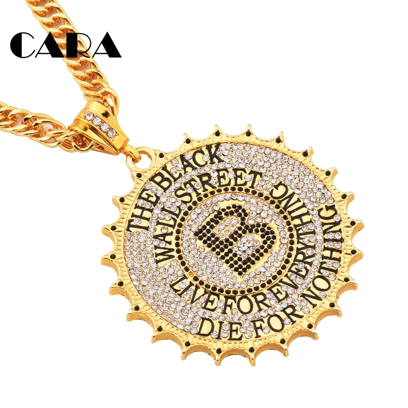 

316L Stainless Steel Cross Necklace Iced Out Bling Bling mens necklace Gold color hip hop necklace for men jewelry CAGF0364