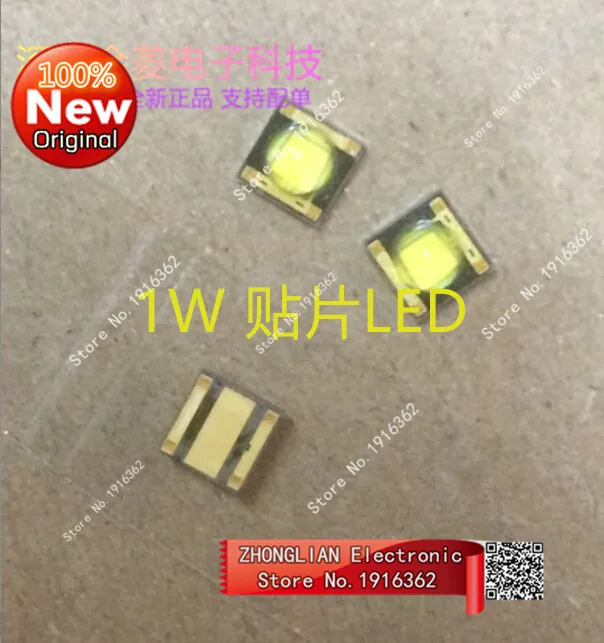 50PCS/Lot  1W high power chip LED 3535 lamp super bright white LED lamp