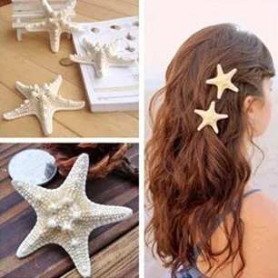 2023 New Hair Accessories Jewelry 2pcs/Lot Women Girls New Nice Beach Hair Accessory Starfish Sea Star Hair Clip Hairpin Jewelry