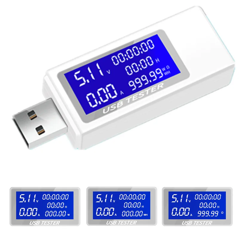 Tester USB misuratore DC 8 in 1 voltmetro digitale tensione di corrente tipo-C misuratore di potenza banca capacità della batteria Monitor