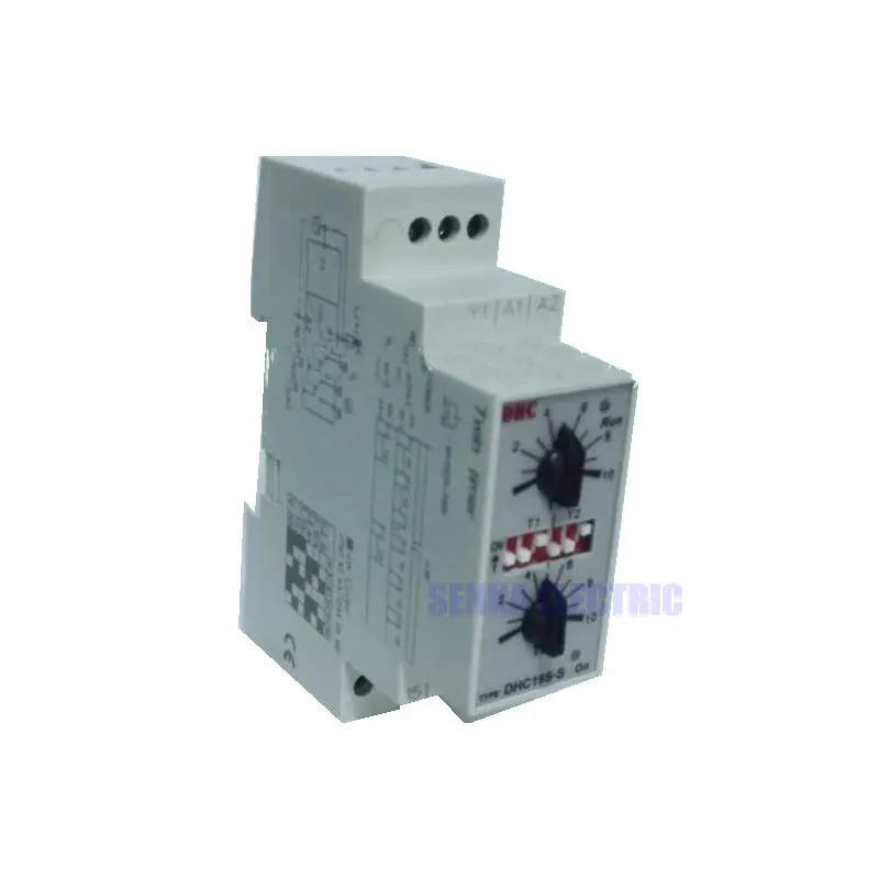 Double Set Repeat Cycle DIN Rail Mouting Time Relay AC/DC24-240V Input Timer DHC19S-S