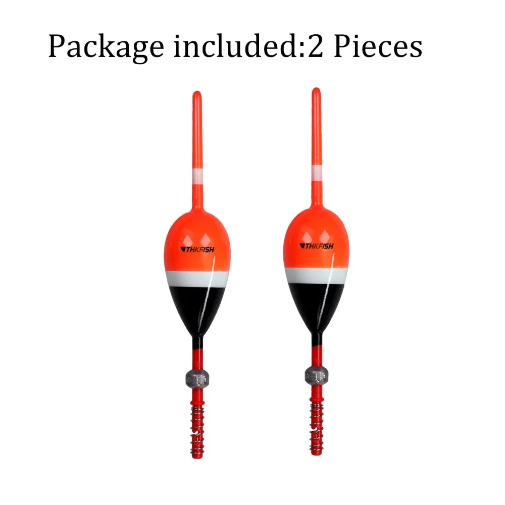 2pcs Fishing Float Slip Bobber 15g 0.53oz Floatage Bobbers 14.9cm Balsa Wooden Spring Fishing Floats Buoys With Lead