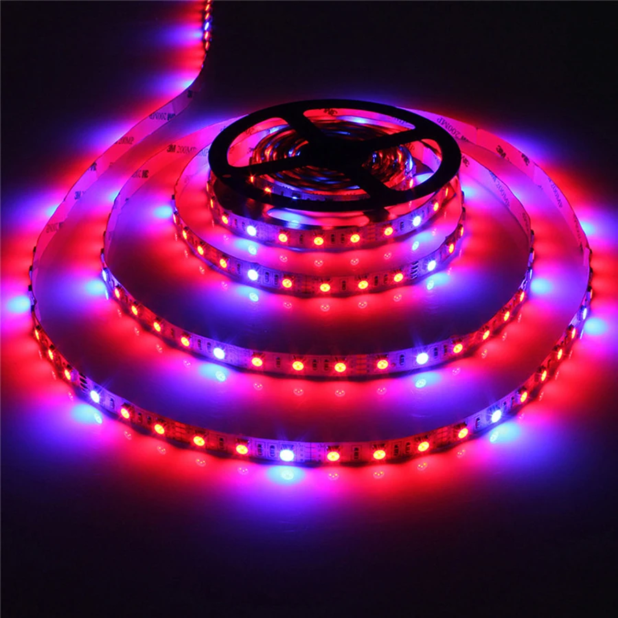 LED Plant Light 1M 2M 3M 4M 5M DC12V SMD 5050 Flexible LED Grow Strip Light for Aquarium Greenhouse Hydroponics Plant Vegetable