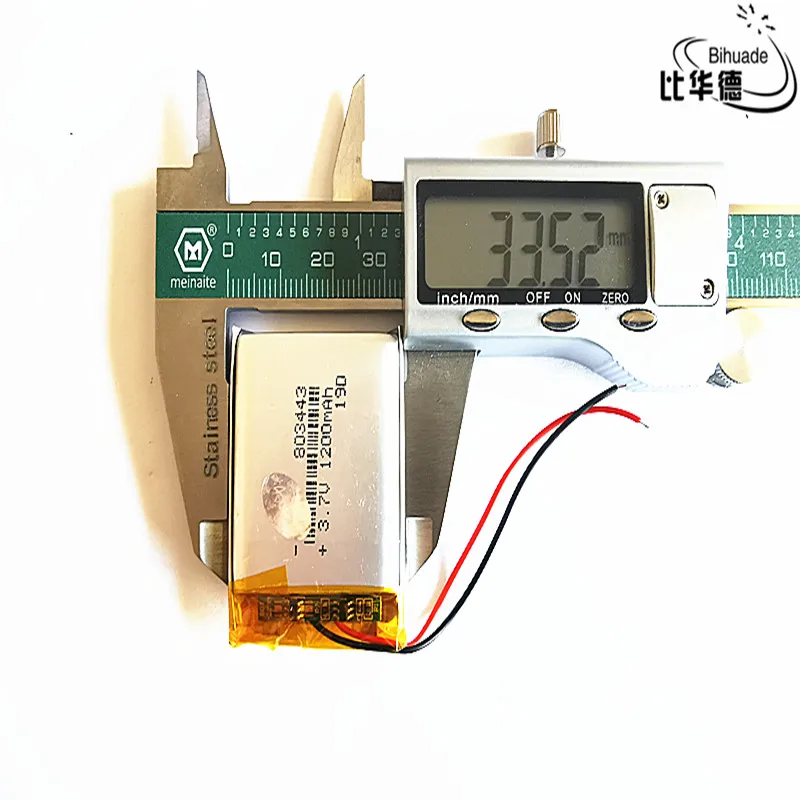 بطارية ليثيوم أيون ، 3.7 مللي أمبير ، 1200 ، 803443 ، لجهاز الكمبيوتر اللوحي ، بنك الطاقة ، GPS ، mp3 ، mp4