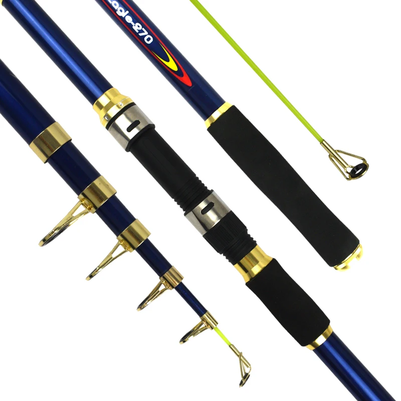 

High Quality Carbon Fiber 2.1-4.5m Portable Travel Telescopic Fishing Rod Spinning Fish Hand Fishing Tackle Short Sea Rod