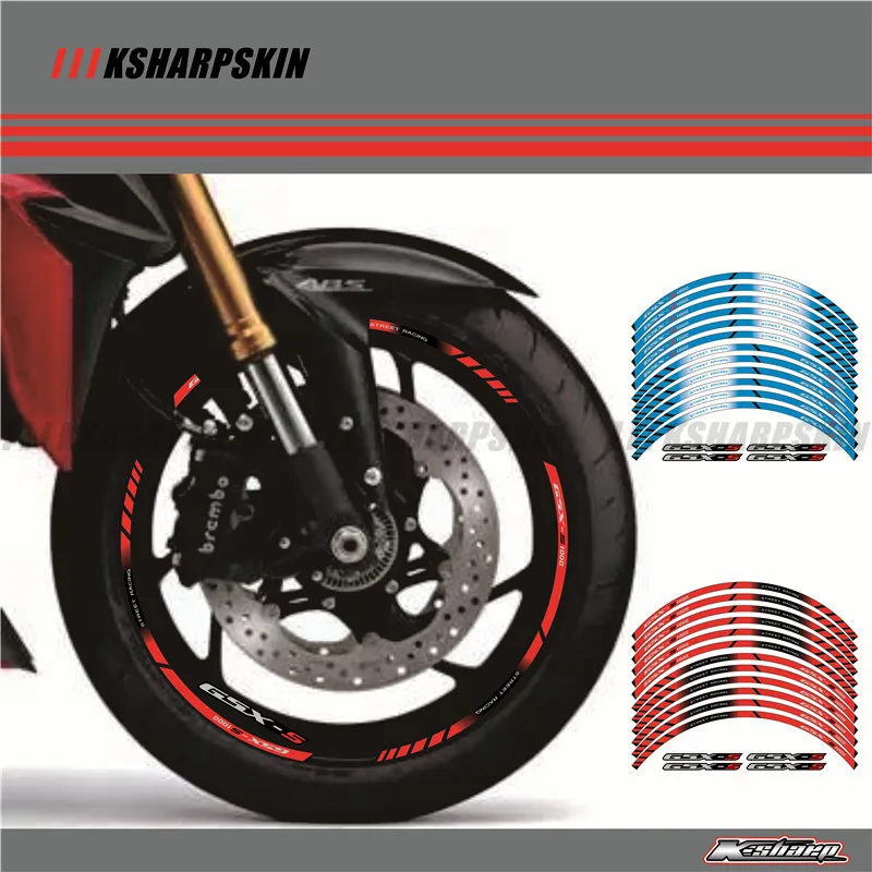 

12 X Thick Edge Outer Rim Sticker Stripe Wheel Decals FIT SUZUKI GSXS1000 GSXS1000F 17''