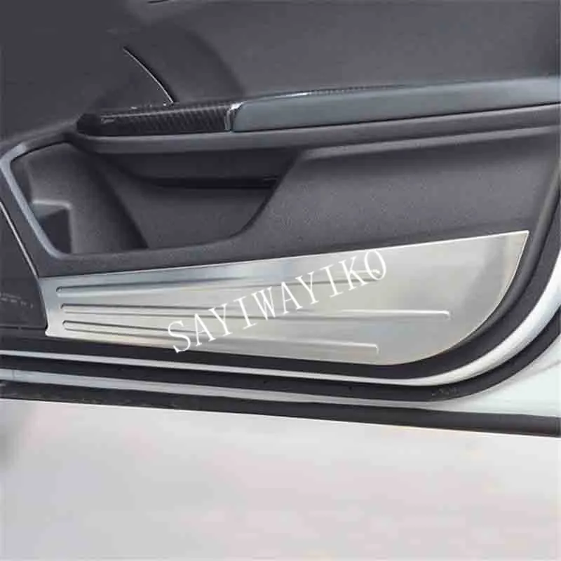 

4pcs For Honda Civic 2016 2017 2018 10th stainless steel Protector Inner Door Anti-Kick Anti-Dirty Pad Cover Trim