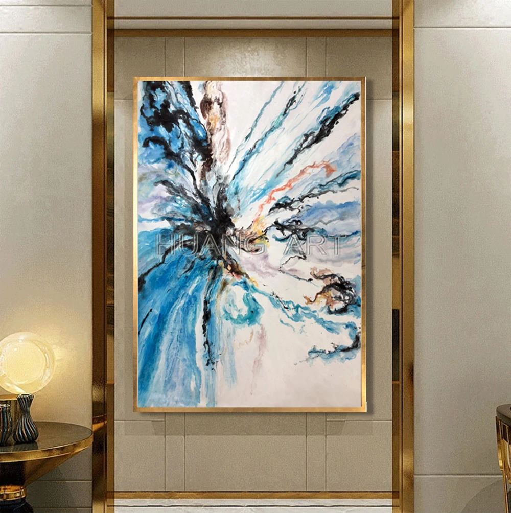 New Art Modern Abstract Ripple Oil Painting for Living Room Wall Decor Picture Hand-painted Landscape Oil Painting on Canvas