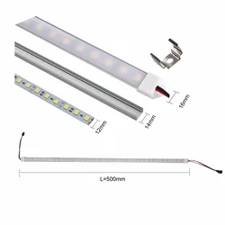 10 sztuk taśma pasek LED SMD 5050 12V typu U sztywna aluminiowa powłoka z mleczną przezroczysta osłona do szafki kuchennej pojemnik ekspozycyjny