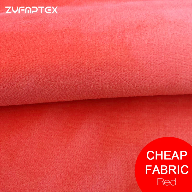 ZYFMPTEX Brand Fabric 2017 Cheapest Soft Plush Toy Eco-friendly Diy Fabric 150x50cm Red color 1.5mm Short Pile Cheepest Price