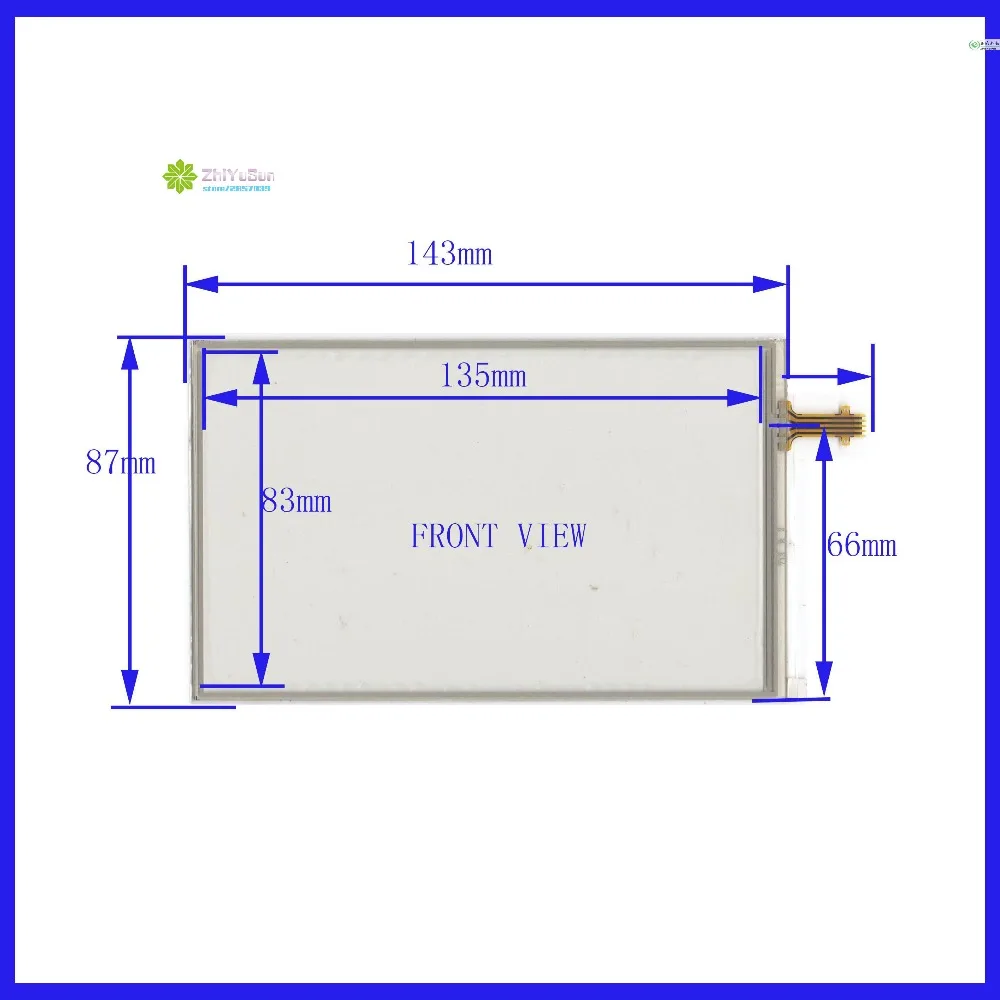 

ZhiYuSun for LMS606KF01 display 6Inch 143mm*87mm 4Wire Resistive TouchScreen Panel Digitizer The cable is welding type