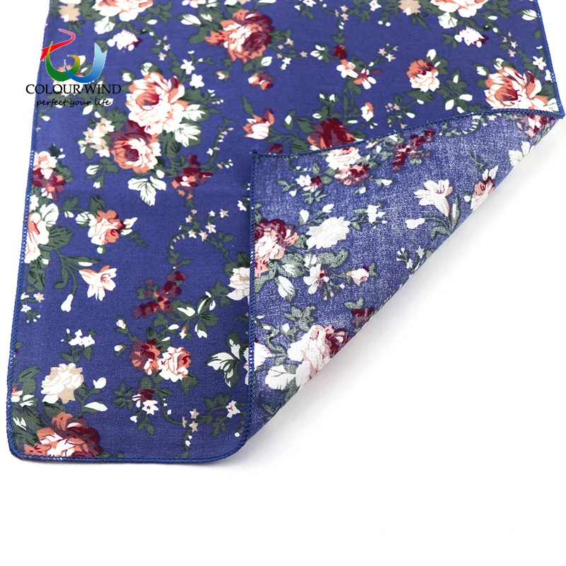 Top Cotton Pocket Square Flower Cravates trempées pour hommes, chemise Paisley, mouchoir, serviette de mariage, cadeau pour dames, mode, 22x22cm