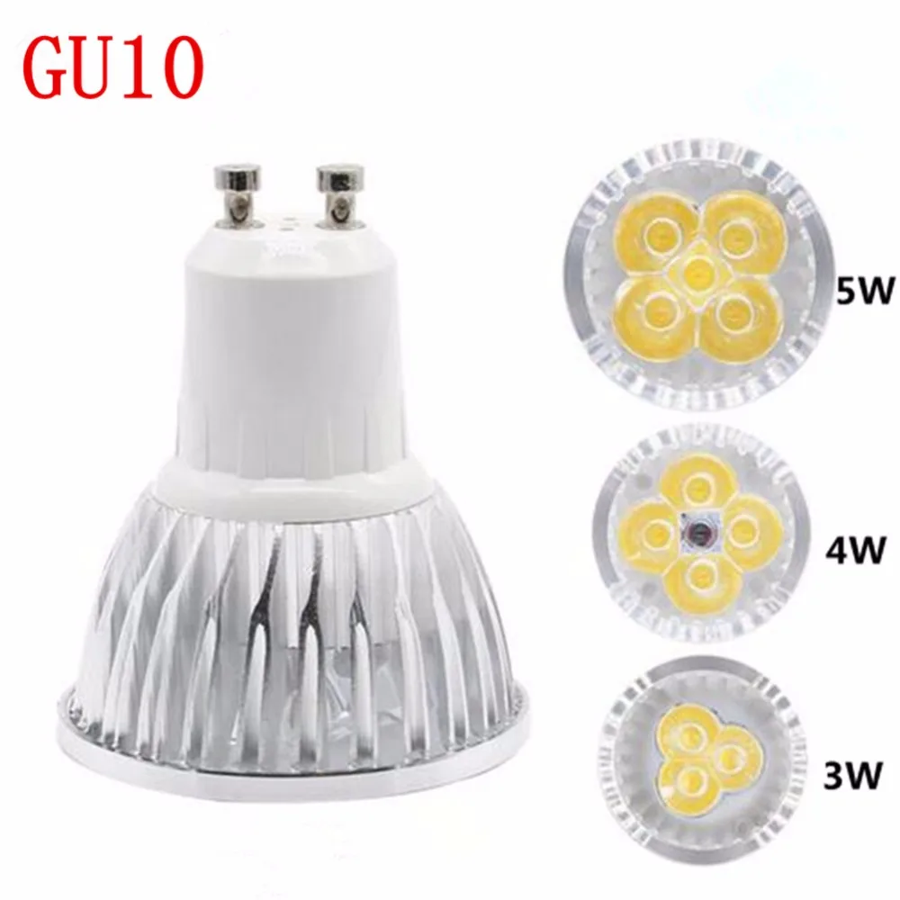 Imagem -02 - Lâmpada Regulável de Alta Potência Lâmpada Led Branca Quente e Fria Downlight Gu10 ac 110v 220v 3w 4w 5w 10 Pcs Lot