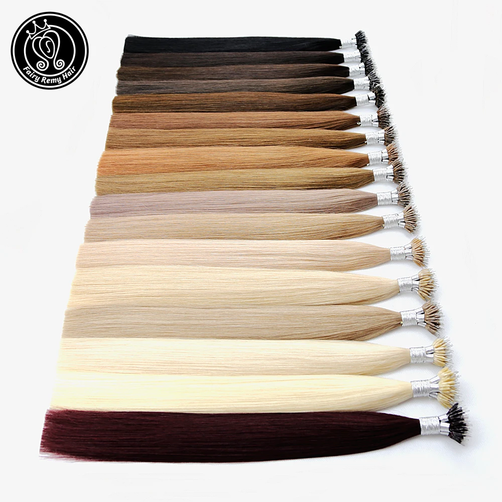 Fairy Remy Haar 0.8 G/s 20-22 Inch Micro Ring Remy Human Hair Extensions Straight Zwart Europese Nano Ring menselijk Haar Pre Bonding