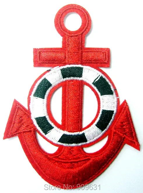 New ! Hot !  Red Nautical Anchor Boat Ship Sailing iron on applique or Sew on fashion embroidery applique patch NEW