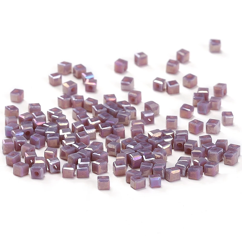 Dark Purple AB 100pc 2mm NEW Charm Glass Square-shape Crystal Beads Austria Crystal Cube Beads Bracelet Handmade C-1