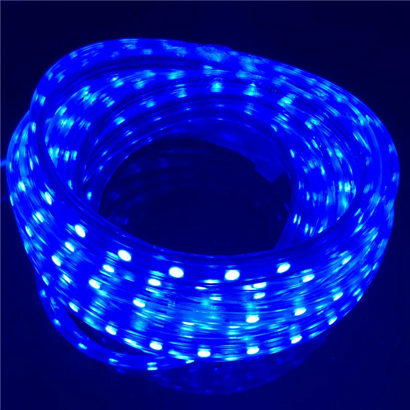Tira de luces LED Flexible IP67 5050 AC220V 60leds/m cinta de luz LED impermeable IP67 con enchufe de alimentación de la UE 1M/2M/3M/5M/10M/15M/20M